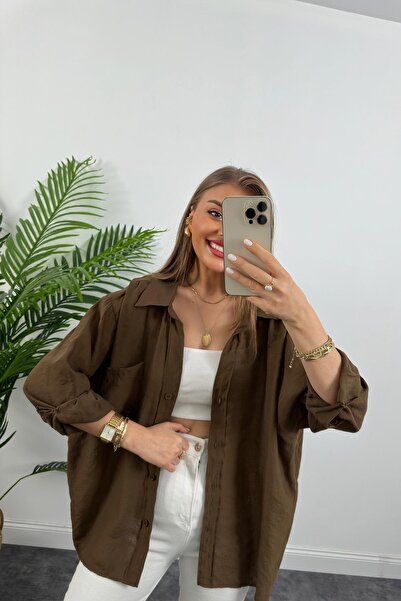 Lady Pixie Low Shoulder Fabric Oversize Shirt