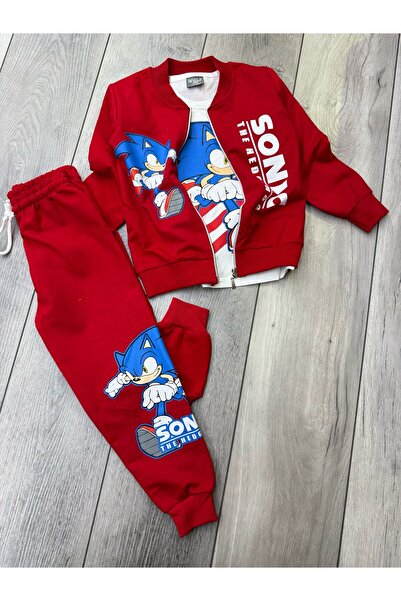 Sonic Three-piece tracksuit with character for children