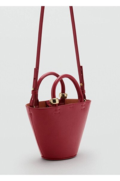 MANGO Woman Mini Shopper Bag with Metallic Details