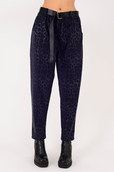 Park Moda 8600 PANTALONI DETAILAȚI CU MODEL LEOPARD