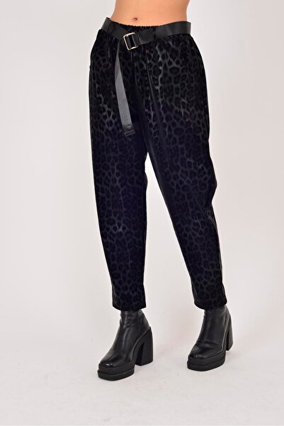 Park Moda 8600 PANTALONI DETAILAȚI CU MODEL LEOPARD