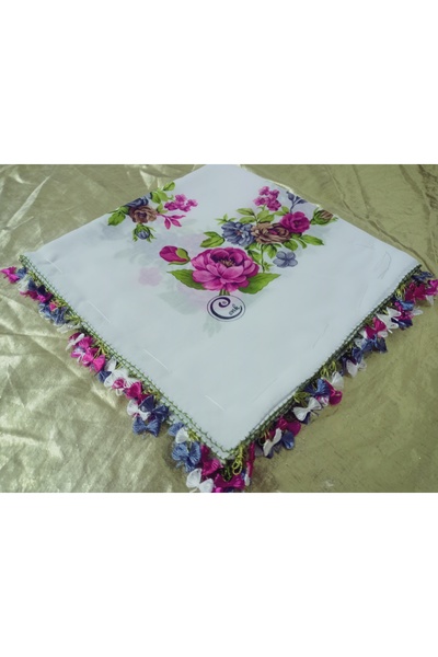 REYHAN Cenk Zarif Handcrafted Needlework Embroidery Writing/Needlework/Yemeni/Handcrafted Tulle/Beaded Mevlit Cloth