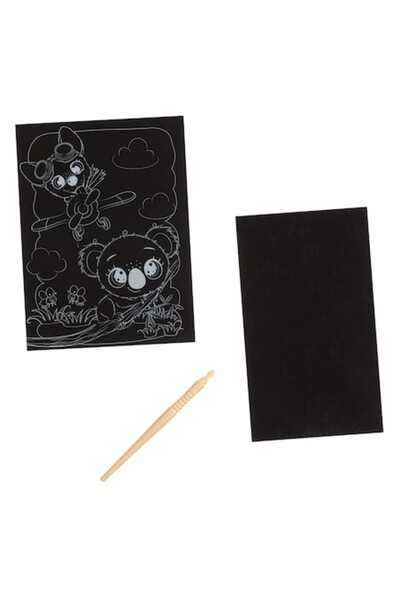 OEM Set creativ A4 de răzuit și colorat, animale, 1 instrument, 1 fișă de exe...