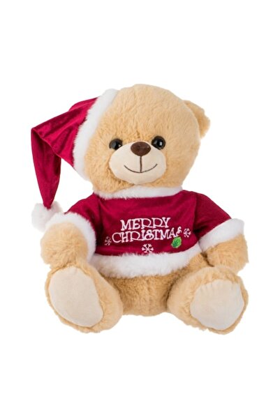 OEM Ursuleț de pluș de Crăciun „Crăciun fericit” 25 cm