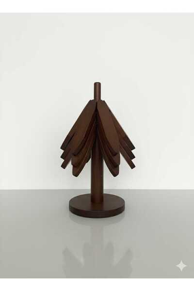 Kaan Accessoire 3-Piece Acacia Color Wooden Tree with Stand - Nihale Practical Folding Nihale