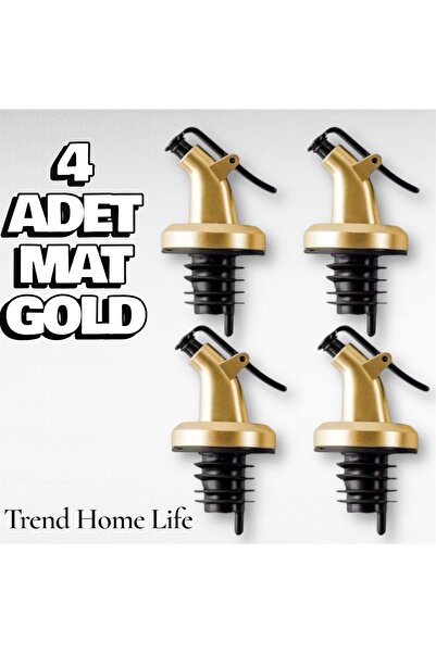 Trend Home Life 4 Adet Damlatmaz Mat Gold Yağdanlık Başlığı Yağdanlık Tıpası