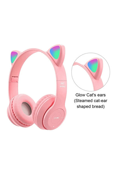Choice RGB Glowing Cat-ear Wireless Headphones - P47M