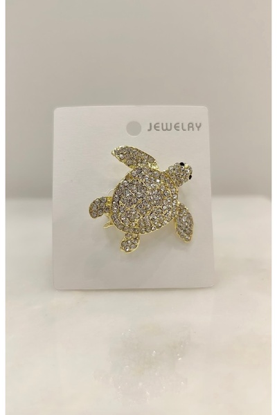 İnci Kaplumbağa model broş