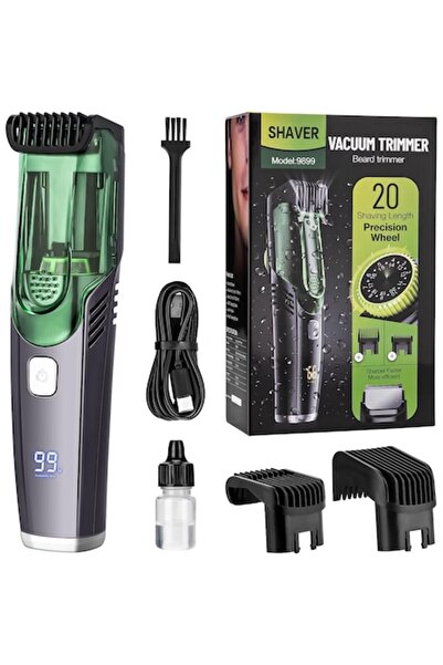 stuffix Hair Shaver V9899 - Vacuum Hair Trimmer, Wireless, USB-C, IPX6, 20 Length Settings (Green)
