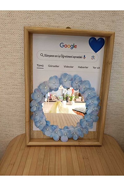 ADA HOME COLLECTION SHOP ÖĞRETMENLER GÜNÜ İÇİN AYNALI ÇİÇEKLİ TEPSİ