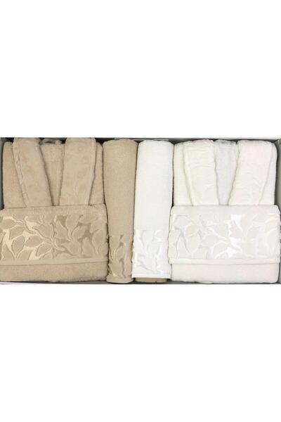 Fiesta Partial Velvet Jacquard 100% Cotton Family Bathrobe Set