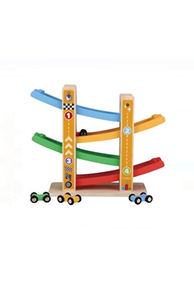 Lunix Wooden race track with 4 colorful cars, interactive, for children, LUNIX, 30x45cm