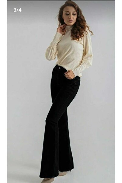 Lixera Black Lycra High Waist Spanish Jean Pants