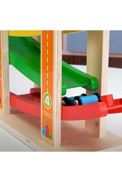 Lunix Wooden race track with 4 colorful cars, interactive, for children, LUNIX, 30x45cm