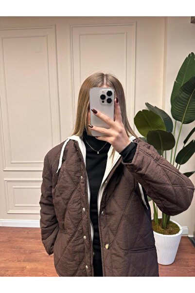 Alyalisbutik Combed cotton hooded coat - coffee