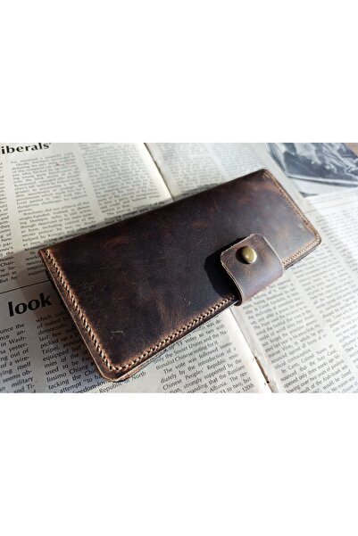Mahfuz Cutting to Stitching Fully Handcrafted Real Leather Wallet 12 Cards 2 Compartments Space (19.4Cm*8.5Cm) Nul6