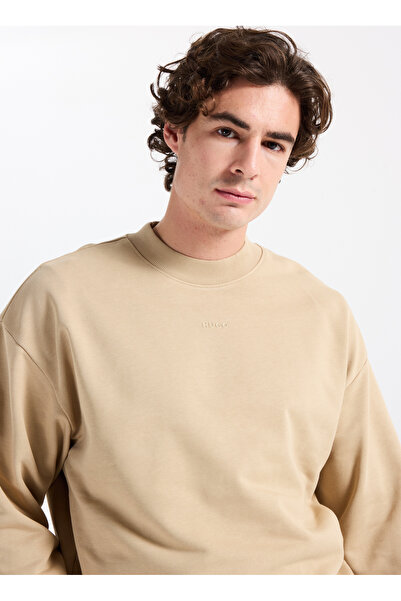 HUGO Bisiklet Yaka Bej Erkek Sweatshırt 50525892_Dapocrew