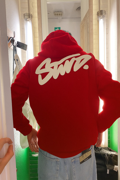 CLASSY.MODA Unisex 3 Yarn O Oversized Swnd Lettering B Printed K Hooded Street Style Sweatshirt with Kangaroo Pocket