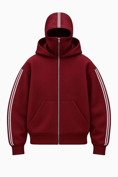 eyonnwear Snow Masked Stripe Detail Ninja Sweatshirt 3 Thread Cardigan