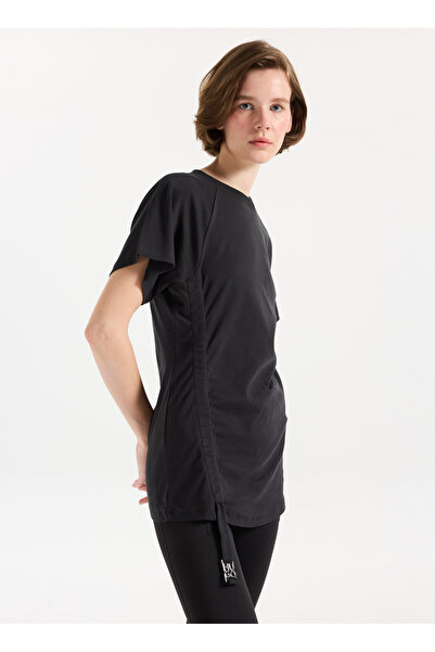 HUGO Bisiklet Yaka Siyah Kadın T-Shirt 50542762