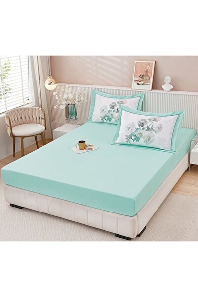 MHR Fitted sheet and 2 pillowcases, elastic, Finet, 2-person, 160x200 cm, Turquoise