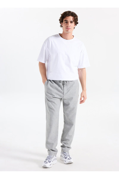 GMG FIRENZE Lastikli Bel Normal Paça Jogger Açık Gri Erkek Pantolon GU25MFW01031