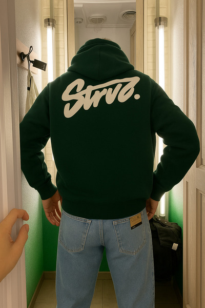 CLASSY.MODA Unisex 3 Yarn O Oversized Swnd Lettering B Printed K Hooded Street Style Sweatshirt with Kangaroo Pocket