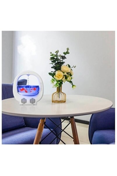 SokShop Multifunctional Humidifier with Fish Bowl, Bluetooth Speaker, 6 RGB Colors, 700 ml, White