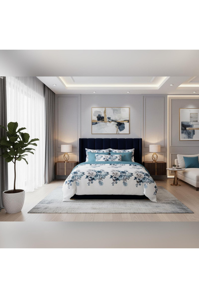 DELUXE Pucioasa Pucioasa 6-piece King Size Bedding Set Rose Blue F2054 230x25...