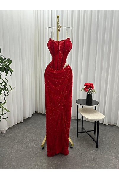 Diva style Elegant and distinctive embroidered evening dress