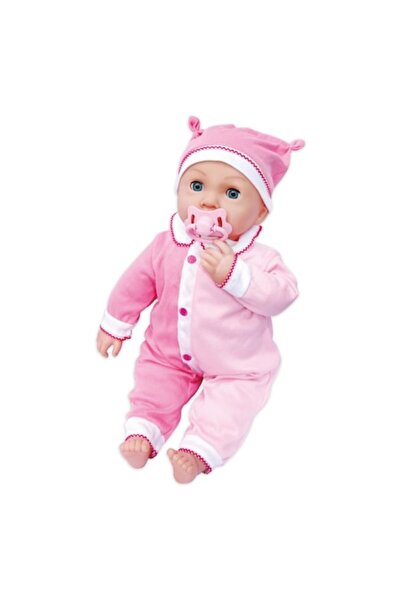 OEM Baby doll with sound 48 cm, pink jumpsuit, hat, pacifier included