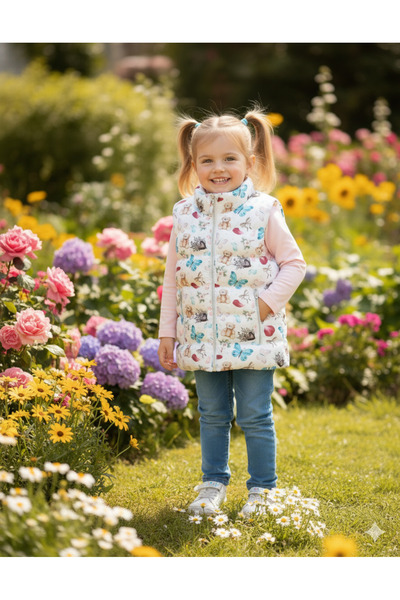 PENGORA Girl's Puffer Vest with Zipper Pockets