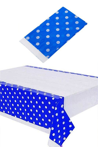 karanca parti süs مفرش طاولة بلاستيكي منقط باللون الأزرق الداكن مقاس 120 × 18...