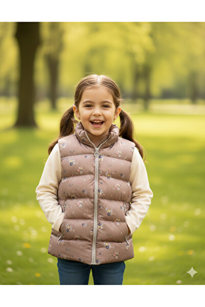 PENGORA Girl's Puffer Vest with Zipper Pockets