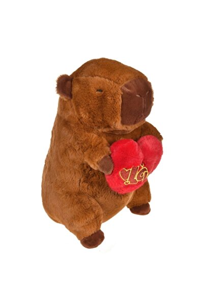 OEM Capybara plush toy with red heart 28x24x40cm