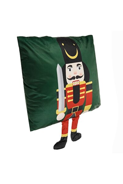 OEM Pernă decorativă de Crăciun verde catifelat cu picioare 3D Soldațel Sparg...