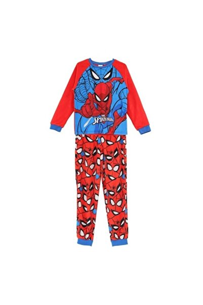 SPIDERMAN Winter Pajamas for Boys, Velvety and Warm, Red-Blue, Multicolor