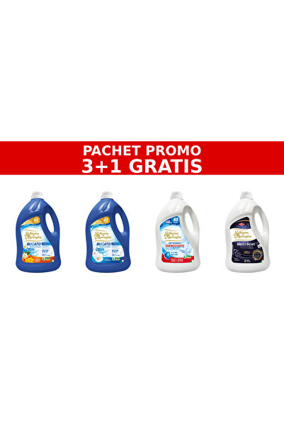 Schiuma di Marsiglia PACHET PROMO 3+1 – ARANCIO, FIORI BIANCHI, IGIENIZZANTE,...
