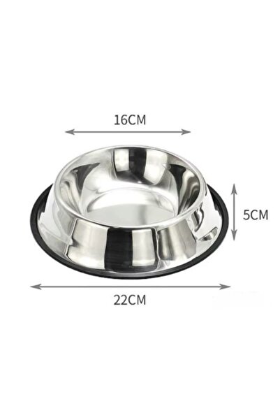 ADLUMUS Water/food bowl, stainless steel with non-slip rubber base for large pets