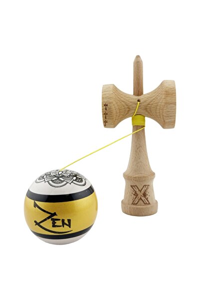 dalip Kendama X ZEN Original Professional V2 - Super Sticky, Large Cups, Metal Bearing, 55cm String, Gold/