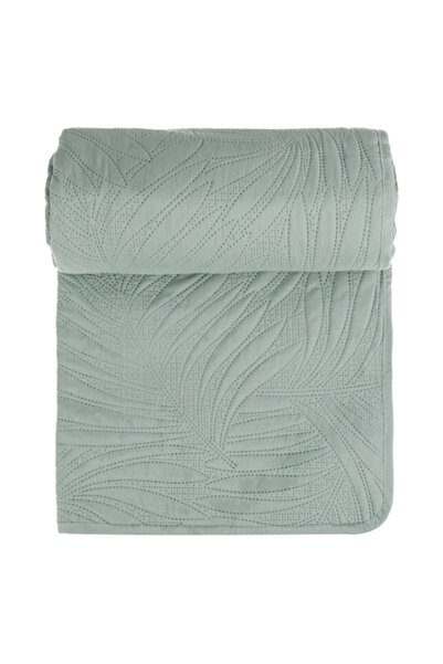 OEM Mint green reversible bedspread with embossed leaves 220 x 240 cm