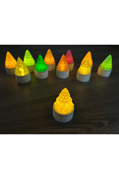 genomera حامل شموع LED لشجرة عيد الميلاد الصغيرة مكون من 3 قطع (ارتفاع 7 سم -...