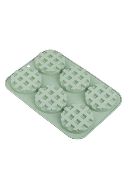 OEM Green silicone baking mold for pancakes (6 cavities) 18x25cm
