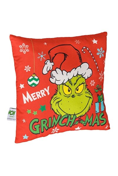 OEM Lime green Christmas decorative pillow with Grinch print "Merry Christmas" 30x30cm