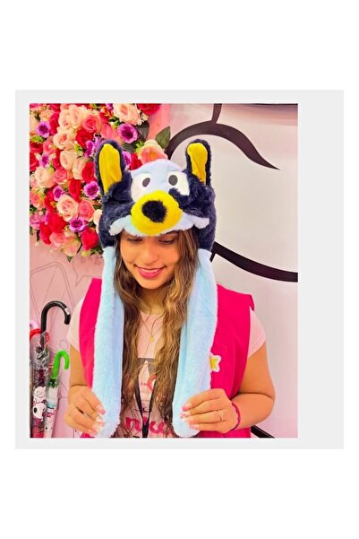 MASHASHOP Bluey Kids Hat with LED and Moving Ears, Blue