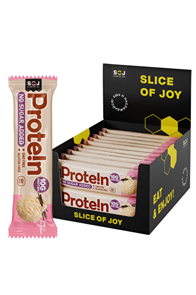 SOJ بار بروتين بنكهة آيس كريم الفانيليا بدون إضافة سكر (10 غرام بروتين) علبة 20 × 40 غرام