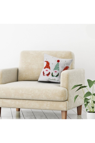 OEM Christmas decorative pillow white sherpa gnome figurines for sofa 40x40cm