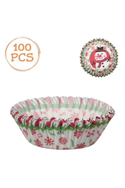 OEM Christmas snowman paper cupcake liners 10.5cm - 100pcs