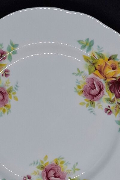 Duchess Yellow Red Floral Cake Plate 16.5 cm