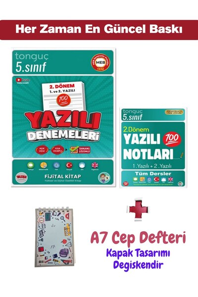 Tonguç Yayınları 5. Sınıf Yazılı Notları ve Denemeleri 2. DÖNEM - A7 Not Defteri